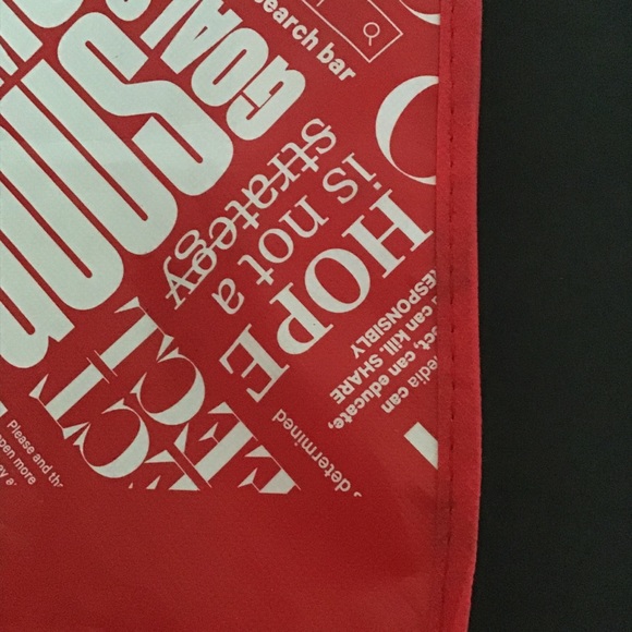 LULULEMON RED AND WHITE SMALL MANIFESTO REUSABLE TOTE BAG - Picture 8 of 11